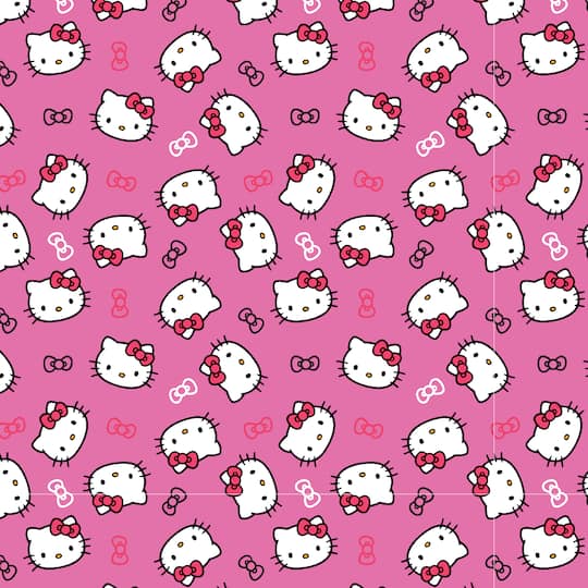 Sanrio® Hello Kitty Pink Hello Kitty Head Cotton Fabric